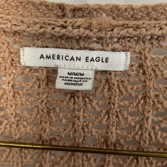 American Eagle Stitched Button Front Cardigan Brown - Picture 3 of 5